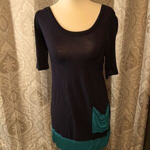 BORDEAUX top navy with pocket size SM